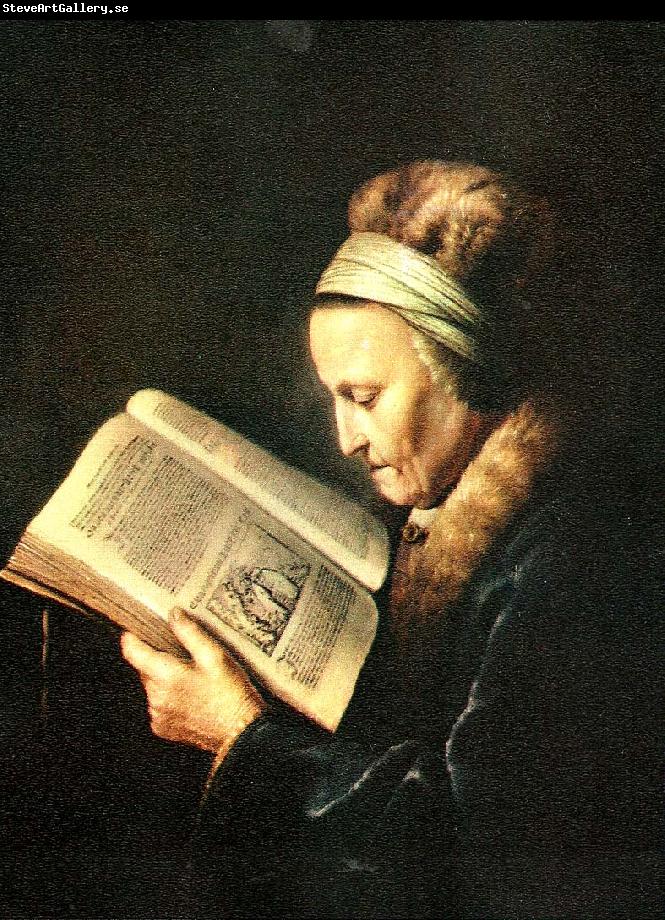 Gerard Dou portratt av rembrandts mor